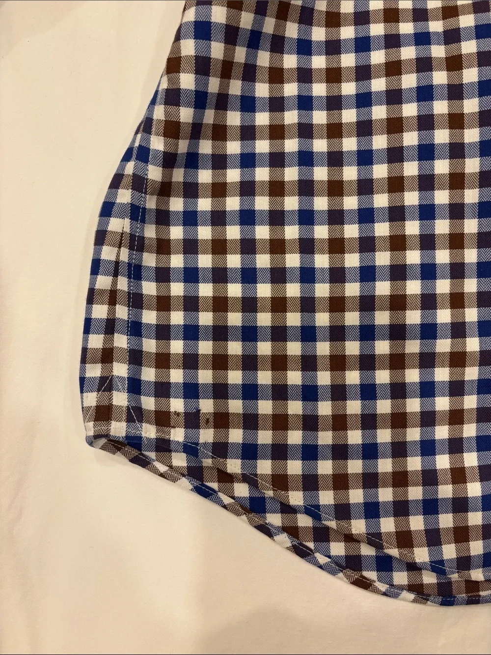 Men's Banana Republic Blue and Brown Check Button-Down Shirt